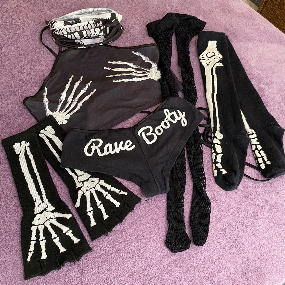 Skeleton Costume/Festival/Rave Set